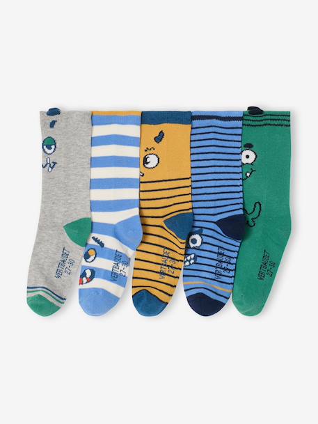 Pack of 5 Pairs of Socks for Boys blue 