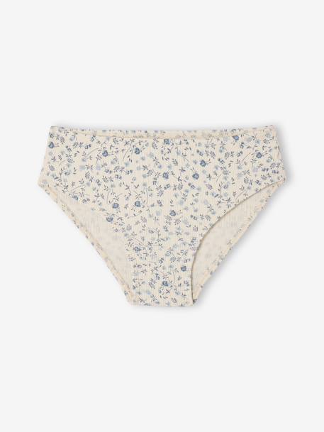 Pack of 5 girls' ribbed briefs ecru 