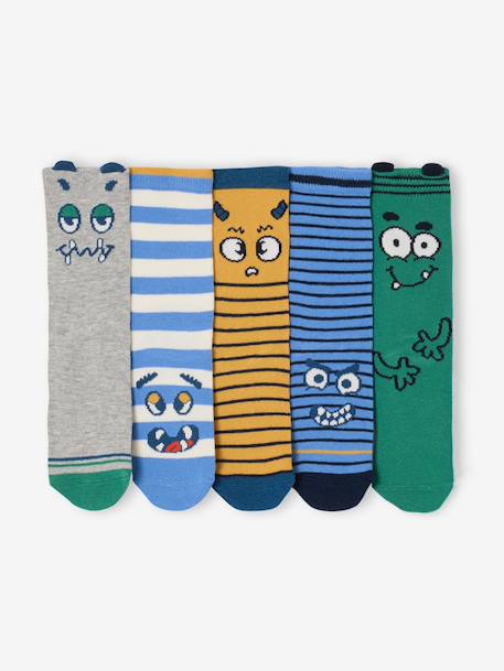 Pack of 5 Pairs of Socks for Boys blue 