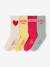 Pack of 4 non-slip socks for girls rose 
