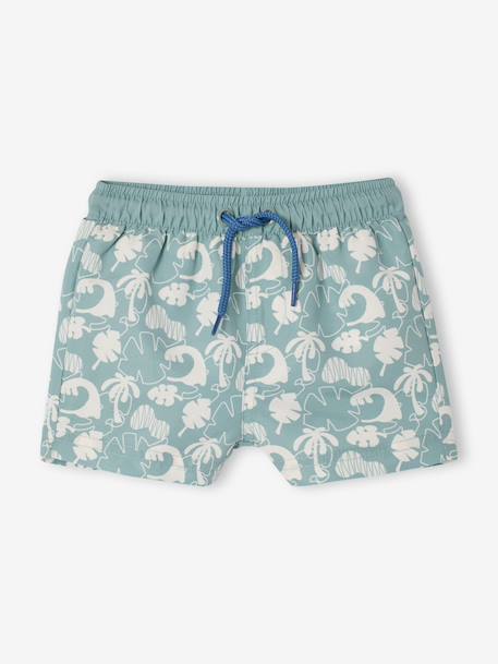 Printed Swim Shorts for Baby Boys grey blue+sage green 