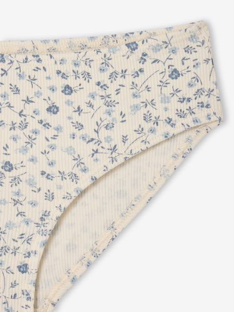 Pack of 5 girls' ribbed briefs ecru 