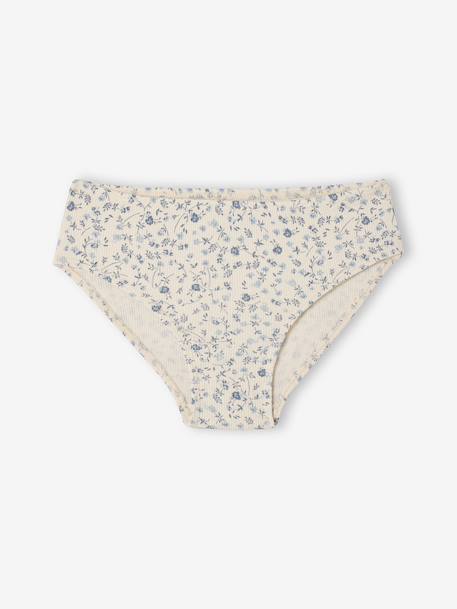 Pack of 5 girls' ribbed briefs ecru 