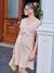 Organic Cotton Gauze Dress for Maternity, by ENVIE DE FRAISE clay beige+sage green 