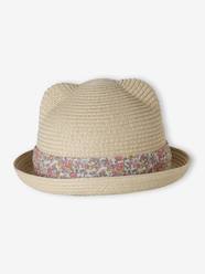 Baby girl's straw hat with ribbon