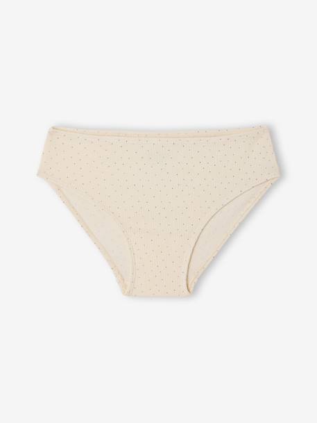 Pack of 5 girls' ribbed briefs ecru 