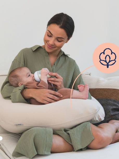 Doomoo Buddy Cushion for Nursing, by BABYMOOV beige+Dark Beige+Grey/Print 