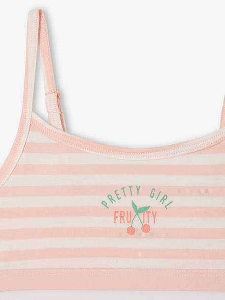 Pack of 2 organic cotton girls bras rose 