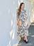 Long Bohemian-Style Dress with Buttons, for Maternity, by ENVIE DE FRAISE black+pomegranate+royal blue 