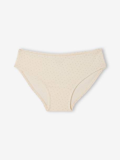 Pack of 5 girls' ribbed briefs ecru 