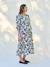 Long Bohemian-Style Dress with Buttons, for Maternity, by ENVIE DE FRAISE black+pomegranate+royal blue 