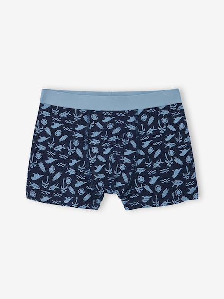 Pack of 5 shark print boxers for boys grey blue 