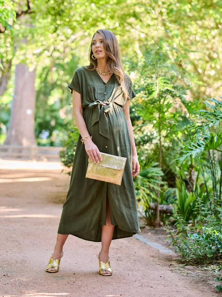 Long Shirt Dress for Maternity & Nursing, ENVIE DE FRAISE beige+black+khaki 