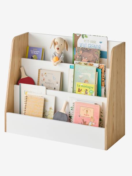 Low bookshelf 3 levels YEL white 