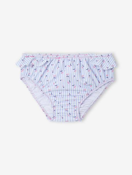 3-piece striped swimsuit light blue 