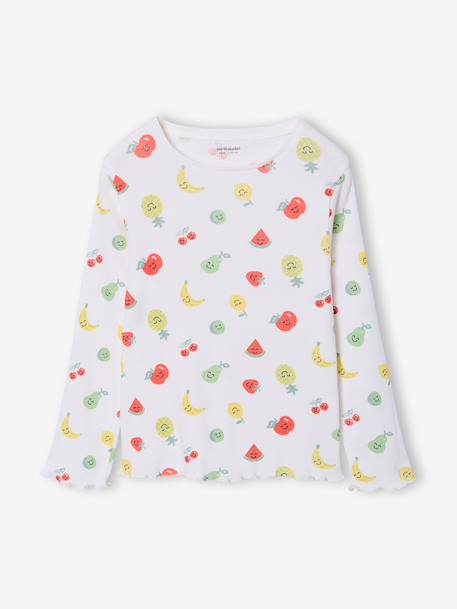 Pack of 2 girls' long-sleeved pyjamas ecru 