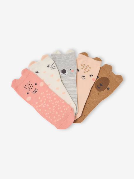 Pack of 5 pairs of socks for baby girls rose 