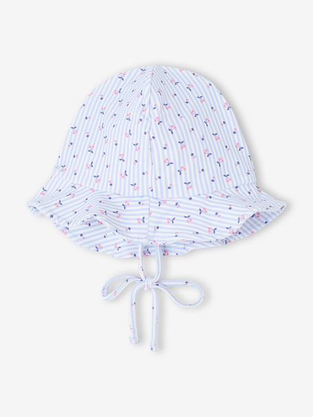 3-piece striped swimsuit light blue 