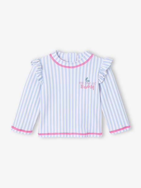 3-piece striped swimsuit light blue 