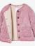 Girl's sherpa-lined quilted jacket anthracite+rose 