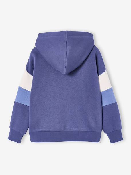 Hooded printed sweatshirt marl grey+marl white+slate blue 