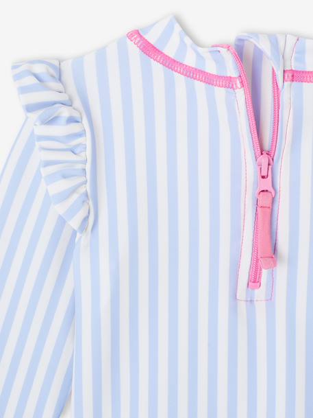 3-piece striped swimsuit light blue 