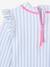 3-piece striped swimsuit light blue 