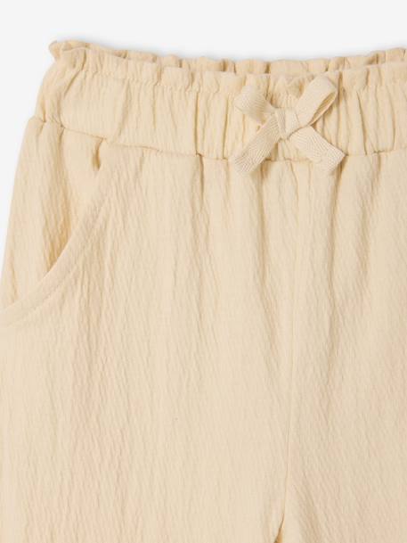 Crinkled Knit Trousers for Baby Girls ecru 