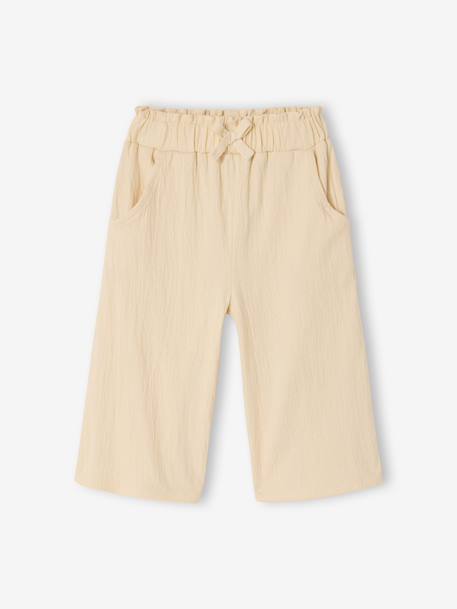 Crinkled Knit Trousers for Baby Girls ecru 