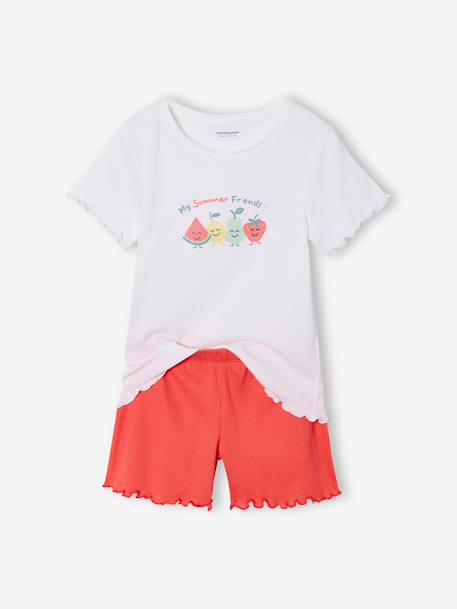 Pack of 2 girls' long-sleeved pyjamas ecru 