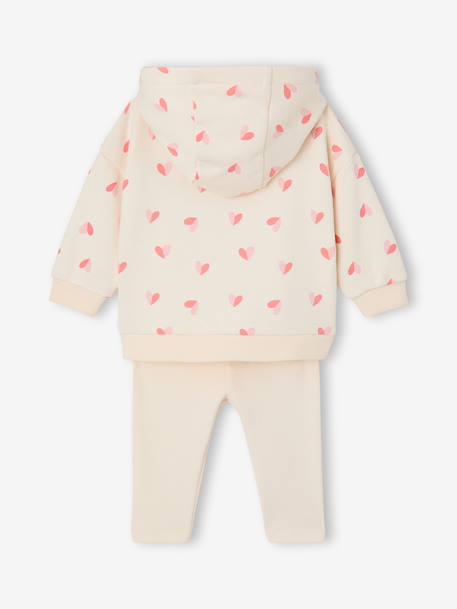 Hooded sweatshirt and leggings set ecru 
