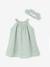 Broderie Anglaise Dress with Matching Accessory sage green 