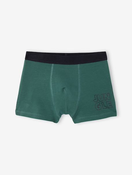 Pack of 5 jungle print boxers for boys English green 