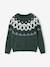 Jacquard Knit Jumper, Round Neckline, for Boys green+slate blue 