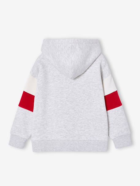 Hooded printed sweatshirt marl grey+marl white+slate blue 
