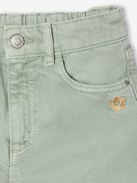 Wide-leg trousers in girls' colours green+grey blue+grey green+plum+rose 