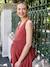 Long maternity and nursing dress terracotta 