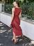 Long maternity and nursing dress terracotta 