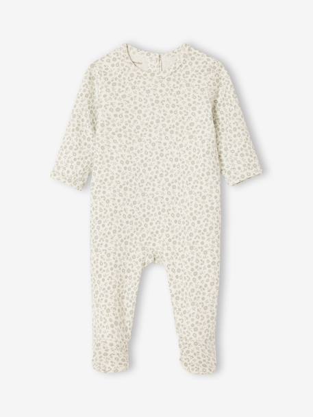 Pack of 3 Organic Cotton Sleepsuits for Babies beige+ecru+sage green 