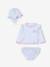 3-piece striped swimsuit light blue 