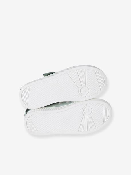 Girls' synthetic mary janes with touch 'n' close fastening printed green 