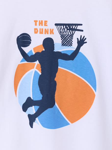 T-Shirt with Graphic Motifs for Boys aqua green+white 