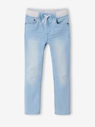 Boys-Straight Cut Denim-Effect Fleece Trousers, for Boys
