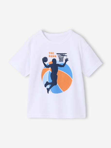 T-Shirt with Graphic Motifs for Boys aqua green+white 