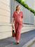 Cotton muslin nursing jumpsuit terracotta 