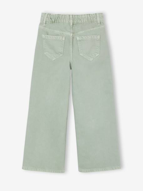 Wide-leg trousers in girls' colours green+grey blue+grey green+plum+rose 