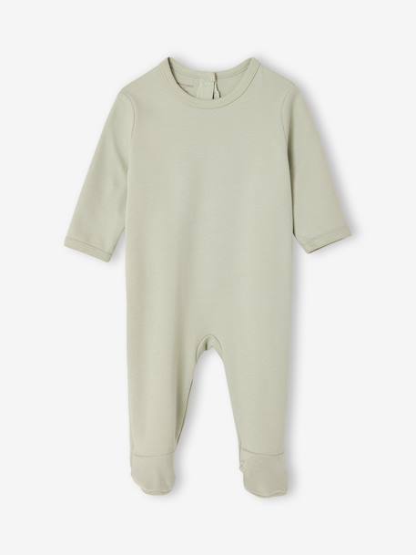 Pack of 3 Organic Cotton Sleepsuits for Babies beige+ecru+sage green 