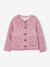 Girl's sherpa-lined quilted jacket anthracite+rose 