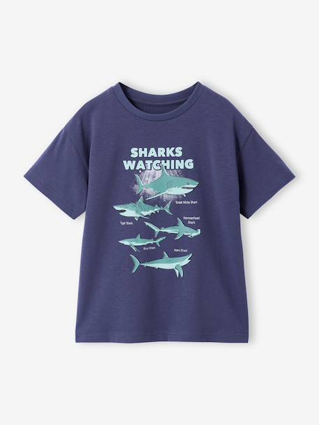 T-Shirt with Animal Motif for Boys orange+slate blue 