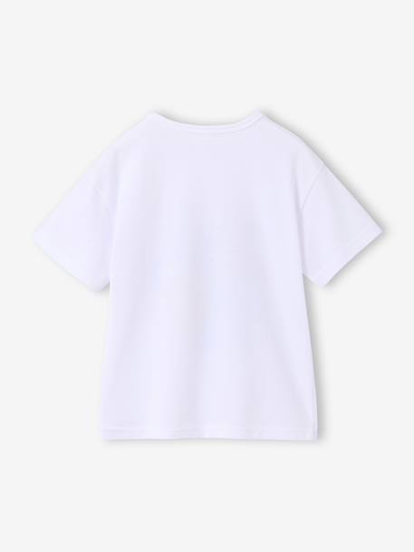 T-Shirt with Graphic Motifs for Boys aqua green+white 